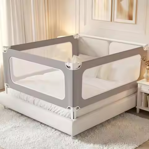 3-Piece King Size Bed Rail Set, Height Adjustable Safety Guard for Toddlers, Thickened Design (78.7"