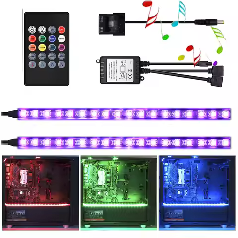 Sound Music Sync Bluetooth-compatible LED Strip Background Light 5050 IR Remote 12V 4pin ribbon Mole