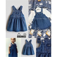 [Bibonkid] HM overalls/dress/denim overalls set 2-4m to 3-4y