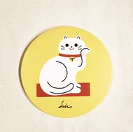 招財貓 喵 貓咪 白貓 陶瓷鍋墊 陶瓷杯墊 陶瓷 耐熱 抗熱 鍋墊