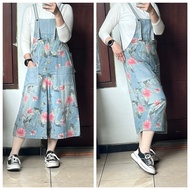 Floral Jeans Monkey Pants Jumpsuit