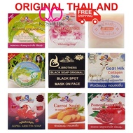 K BROTHERS 100% ORI Thai Sabun Beras Collagen Gluta Collagen 3in1 Black Soap Goat Milk Alpha Arbutin Carrot Pomegranate