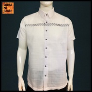 Obra ni Juan Inno  Fit (Regular Fit) Polo Barong Embroidered - White (#2763)