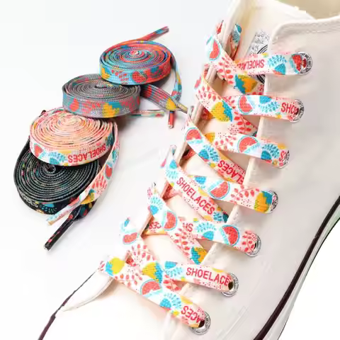 1Pair Colorful Fruit Shoelaces for Sneakers Fabric Flat Shoe laces Fashion AF1/AJ Canvas Shoelace El