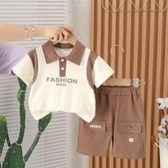 Boy Set Baby Boy Baby Boy Thin Style Handsome Short-Sleeved Shorts Two-Piece Set