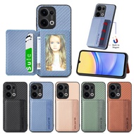 RFID Case For OPPO A16 A74 A15 A5S A98 A12 A53 AX5s AX7 Find X8 Pro X8s Ultra Wallet Carbon Fiber Ca