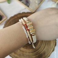 [Ready Stock SG] Desert Rose Woven Stack Bracelets | Handmade Stacked Bracelets | Colorful Boho Trendy Bracelets