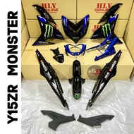 Y15 Y15Z Y15ZR YSUKU [ V2 ] MONSTER BLACK HITAM BODY COVER SET COVERSET HLY