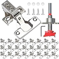 BESTEEL 24 Pack 1/2 inch Overlay Soft Close Cabinet Door Hinges for Kitchen Cabinet Hinges Hidden Hinge Stainless Steel Concealed Kitchen Cabinet Hinge Self Closing with Hinge Drilling Tool and Manual