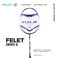 FELET OFFICIAL STORE - NEWEST FELET ZERO 2 BADMINTON RACKET FREE STRINGS - GRIP - COVER Felet Racket