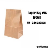 paper bag sos #16 brown / Paper bag XL / Kantong belanja Qty : 50pcs