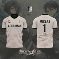 Bandai | 2026 Bandai Attack on Titan Anime MIKASA ACKERMAN NO.1 3D Print Football Jersey for Mens Ts