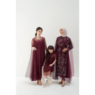 Aura Label - Coral Dress In Burgundy