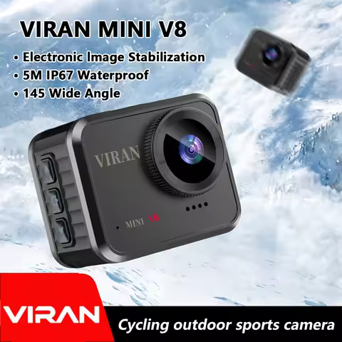 VIRAN MINI V8 Action Cam Ultra HD Bicycle Helmet Camera 145 ° Wide Angle Mini Car Dash Cam Waterproo