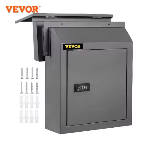 VEVOR Through-The-Door & Through-the-Wall Locking Drop Box Parcel Drop Box w/ Code Lock Rainproof Co