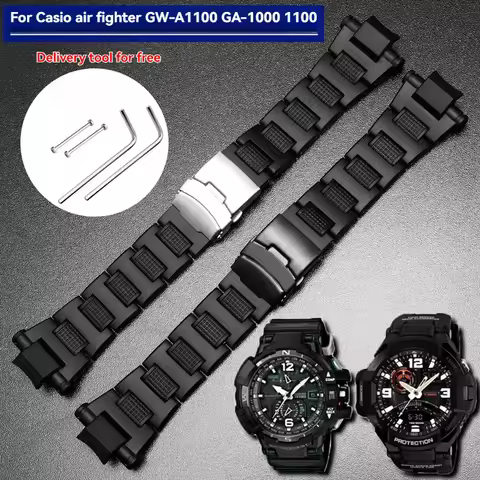 For Casio G-Shock Strap Series GW-A1100 A1000 GW-4000 GA1000 GA-1000 1100 Plastic Steel Bracelet Hig