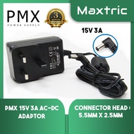 PMX 15V 3A POWER ADAPTER / 3PIN UK PLUG AC DC POWER ADAPTOR = EM1503
