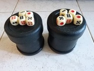 經典懷舊黑色骰盅連骰骰盅同五粒骰骰盅 (連骰仔)Dice Cup買定離手 讓你也體驗荷官感覺過年開局 魚蝦蟹金錢葫蘆雞子母骰盅 骰子骰盅 色鐘 色中