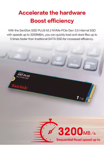 SanDisk SSD PLUS M.2 NVMe SSD PCIe Gen 3.0 Internal Solid State Drive 250GB 500GB 1TB 2TB Storage Ha