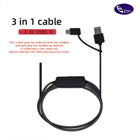 Endoscope cable 1.5m soft cable 3-in-1 3.3V USB2.0 Android Type-c