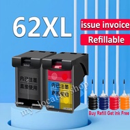 For hp 62 XL hp62xl refillable ink cartridge Compatible for HP 5640  200 250 5540 5740 5542 7640 pri