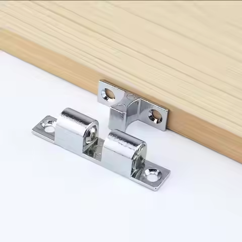 Furniture Door Ball Latch Brass Double Roller Spring Ball Catch Latches Cabinet Closet Door Adjustab