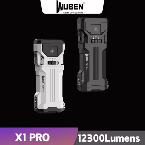 WUBEN X1 PRO EDC High-Intensity EDC Flashlight 12300Lumens USB-C Rechargebale With 2*Battery Bicycle