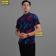 [READY STOCK] Kemeja Batik Songket Short Sleeve kemeja batik shirt baju batik lelaki Baju Batik Kemeja Batik