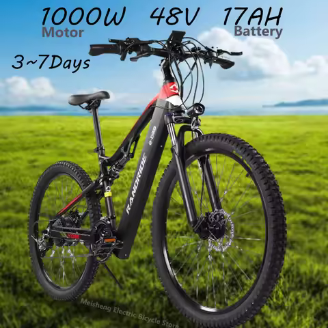 RANDRIDE YG90 MTB1000W 48V 17Ah Road Bike Ebike 27.5 Inch Electric Bike Fahrrad Herren Electric Moun