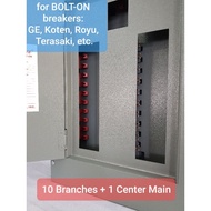 Bolt On Panel Board 10 Branches 2 Pole 1 Phase America Center Breaker Box Enclosure GE Royu Koten