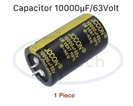 คาปาซิเตอร์ 10000uF 63V Capacitor 10000uf 63V 105C ขาเขี้ยว ระยะขาห่าง 10.0มม จำนวน 1 ชิ้น