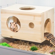 hamster bedding hamster cage rumah hamster Wooden Hamster Nest Golden Bear Cage Landscaping Supplies