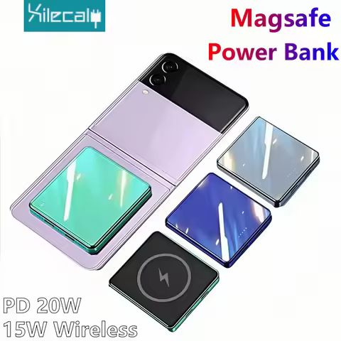Xilecaly For Magsafe Power Bank 10000mAh Wireless Magnetic PowerBank Ultra Thin External Battery For