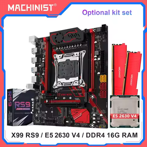 MACHINIST X99 RS9 Mother board Optional, Intel, Xeon, E5 2630 V4 CPU And DDR4 16GB(2*8GB) RAM Kit se