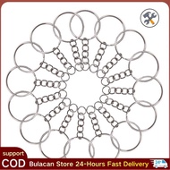 50pcs Keychain Rings with Chain and 50pcs Open Jump Rings DIY Key Chain Set