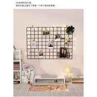 🇲🇾🐻DIY Iron Grid With 2pin Wall Photo Wire Netting Mesh Multifunctional Photo Wall Rack Decorations 
