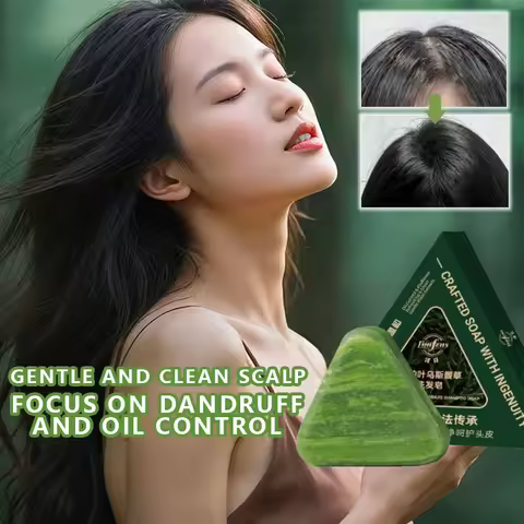 Natural Plant Usman Handmade Shampoo Soap, Cleanses, Relieves Itching, Oil Control, Refreshing, Hair