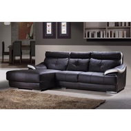 L-Shape Black Fabric Sofa 3 Seater Sofa Living Room Sofa