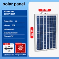 【GARANSI 10 TAHUN】 SOLAR PANEL 20W PAPAN SOLAR SOLAR CELL PANEL SURYA BATANG KAWAT DENGAN KEPALA LAK