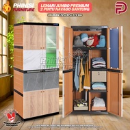 Lemari Pakaian Plastik BMC Bestplast Jumbo Lemari Gantung dan Kaca Lemari 2 Pintu