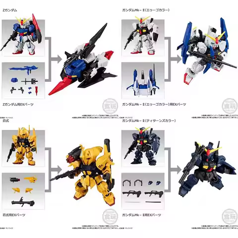 Bandai Genuine Gundam Shokugan Toys MOBILITY JOINT 9 MKII Hyaku Shiki Z Gundam Anime Figures Assembl