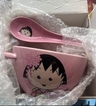 櫻桃小丸子 陶瓷碗連匙羹套裝 湯匙 碗 櫻花款