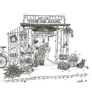 法國花店 (手繪插畫含A4畫框)