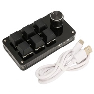 Ssrroo 6 Key Mini Keypad With Knob USB Keyboard OSU Gaming Programmable NEW