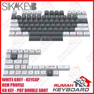 Sikakeyb - White Gray - Pbt - Oem Height - Spherical - Keycaps