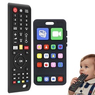 Baby Silicone Teething Toys for Babies,Phone and Remote Teether Toys for Toddlers 6-12 Months,2 Pack