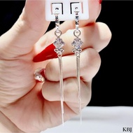 Bông tai bạc tua dài thời trang chất liệu bạc Ý MS108