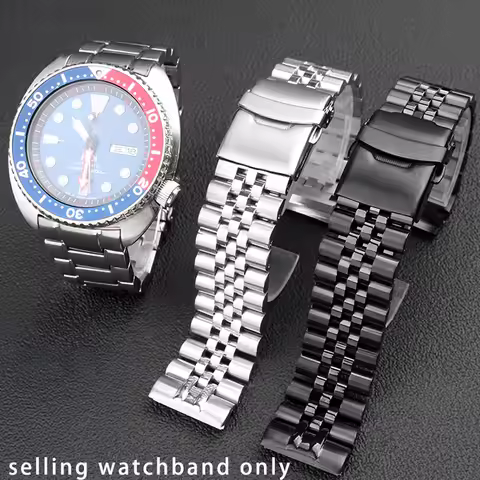 Solid stainless wristband for Seiko steel watch strap abalone series turtle srpa21 srp777 srpc25 srp