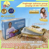 VICENZA rectangular serving dish + lid + gemini motif porcelain shelf CR-680 rectangular buffet/ cas