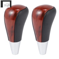 2PCS Wood Grain Car Gear Shift Knob for Toyota Corolla Camry/Harrier Fortuner Crown Land Cruiser Lever Shifter Stick Parts Accessories